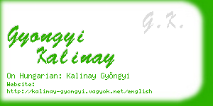 gyongyi kalinay business card